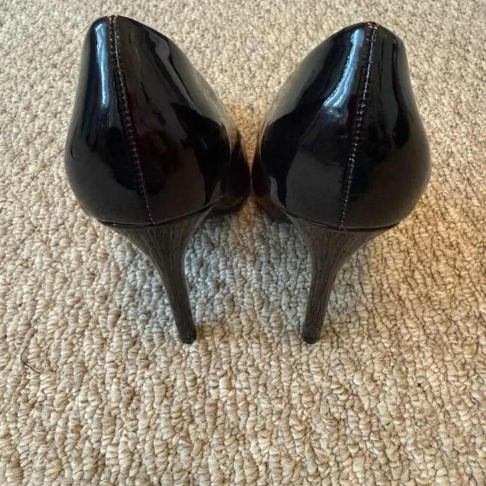 Shoe Republic LA Glossy Red and Black Heels